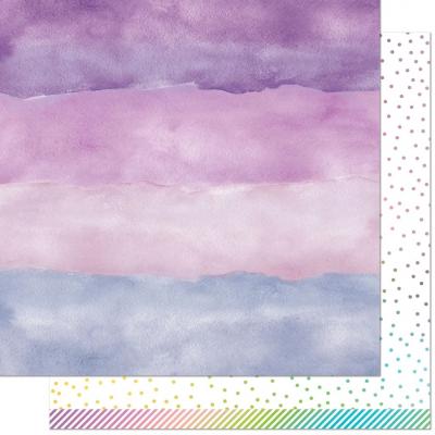 Lawn Fawn Watercolor Wishes Rainbow Designpapier - Amethyst